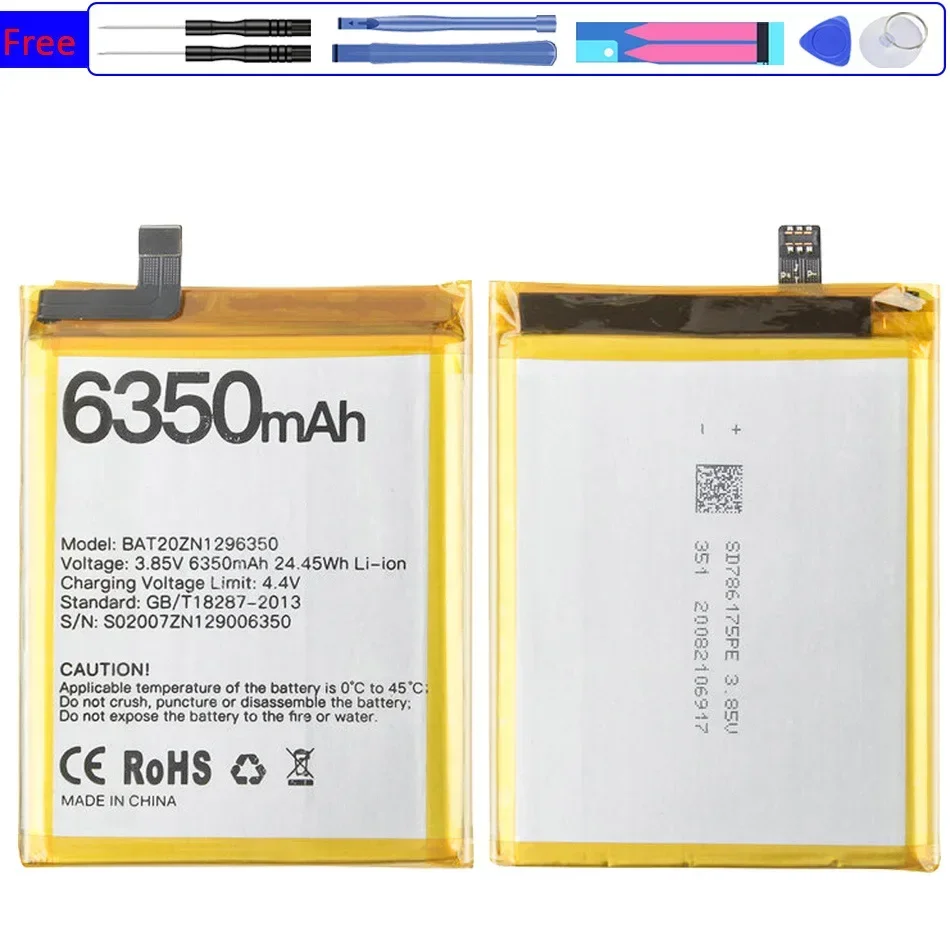 

Mobile Phone Battery BAT20ZN1296350 6350mAh for DOOGEE S96/S96 Pro/S96Pro Batteria with Free Tools