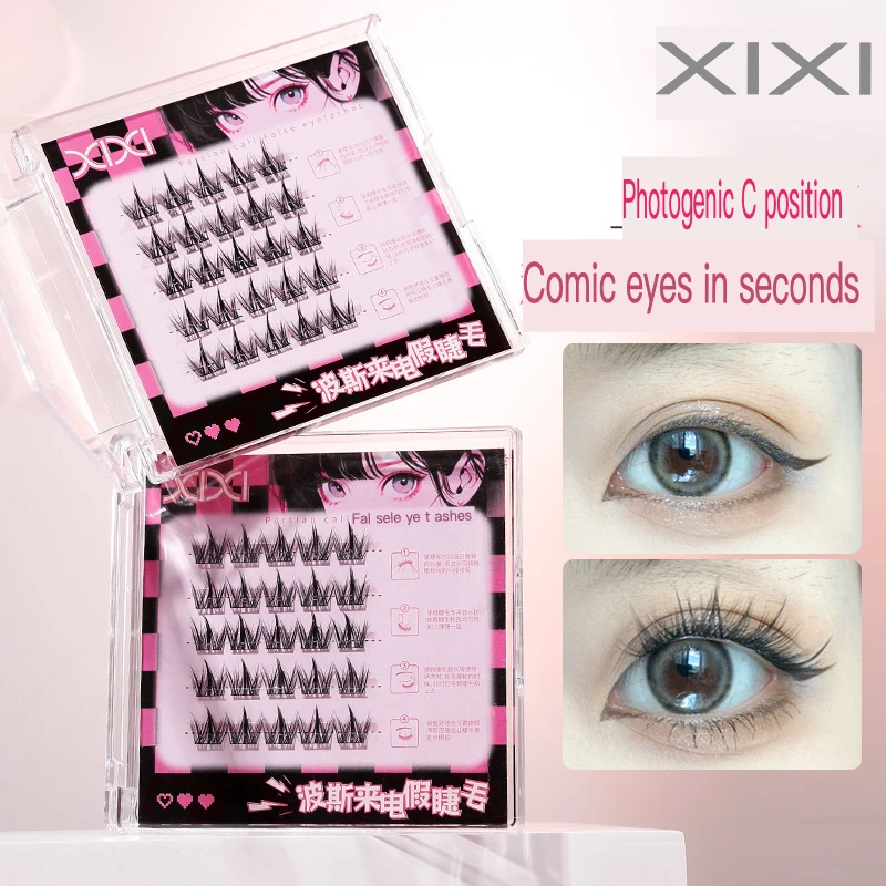 Xixi False eyelashes thick curl natural simulation segment single cluster new hand Thai comic eyelashes