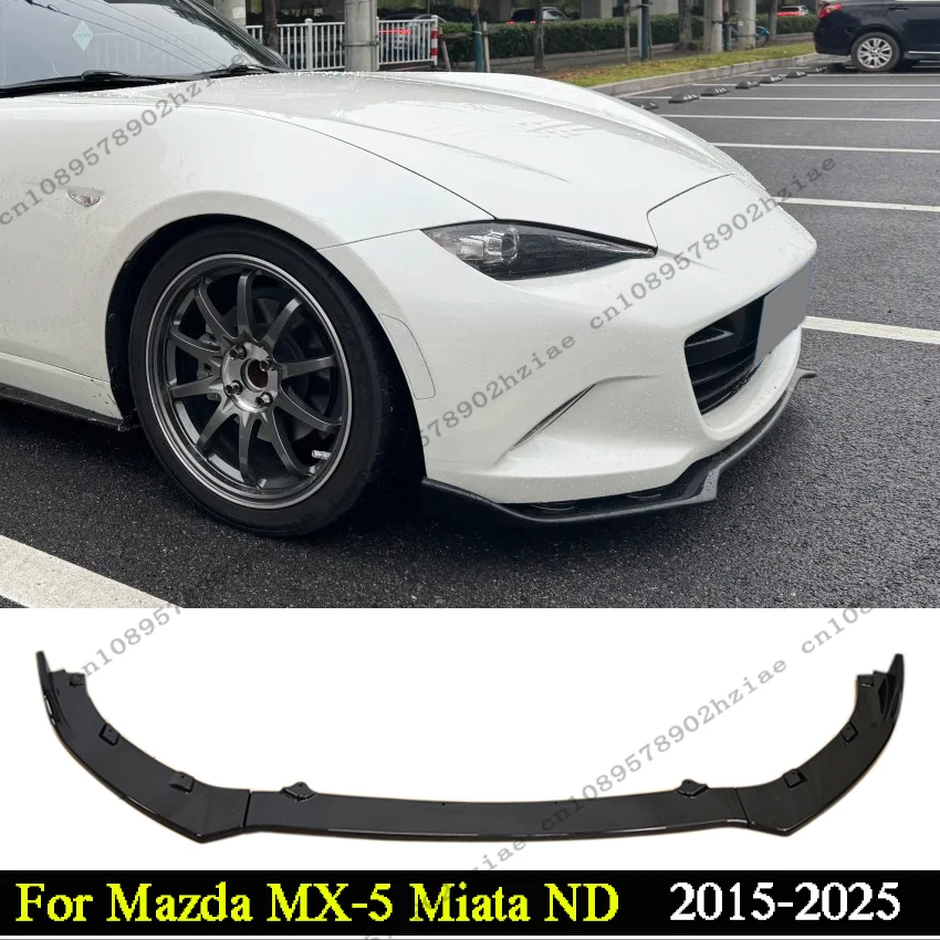 Front Bumper Lip For Mazda MX-5 MX5 / Miata ND 2015-2025 2-Door Spoiler Splitter Diffuser Under Chin Cover Trim Body Kits Tuning