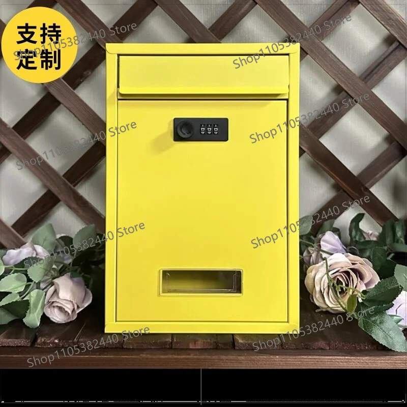 For Rainproof Wall Hanging Household Newspaper Storage Suggestion Box, Wrought Iron Villa Report Box