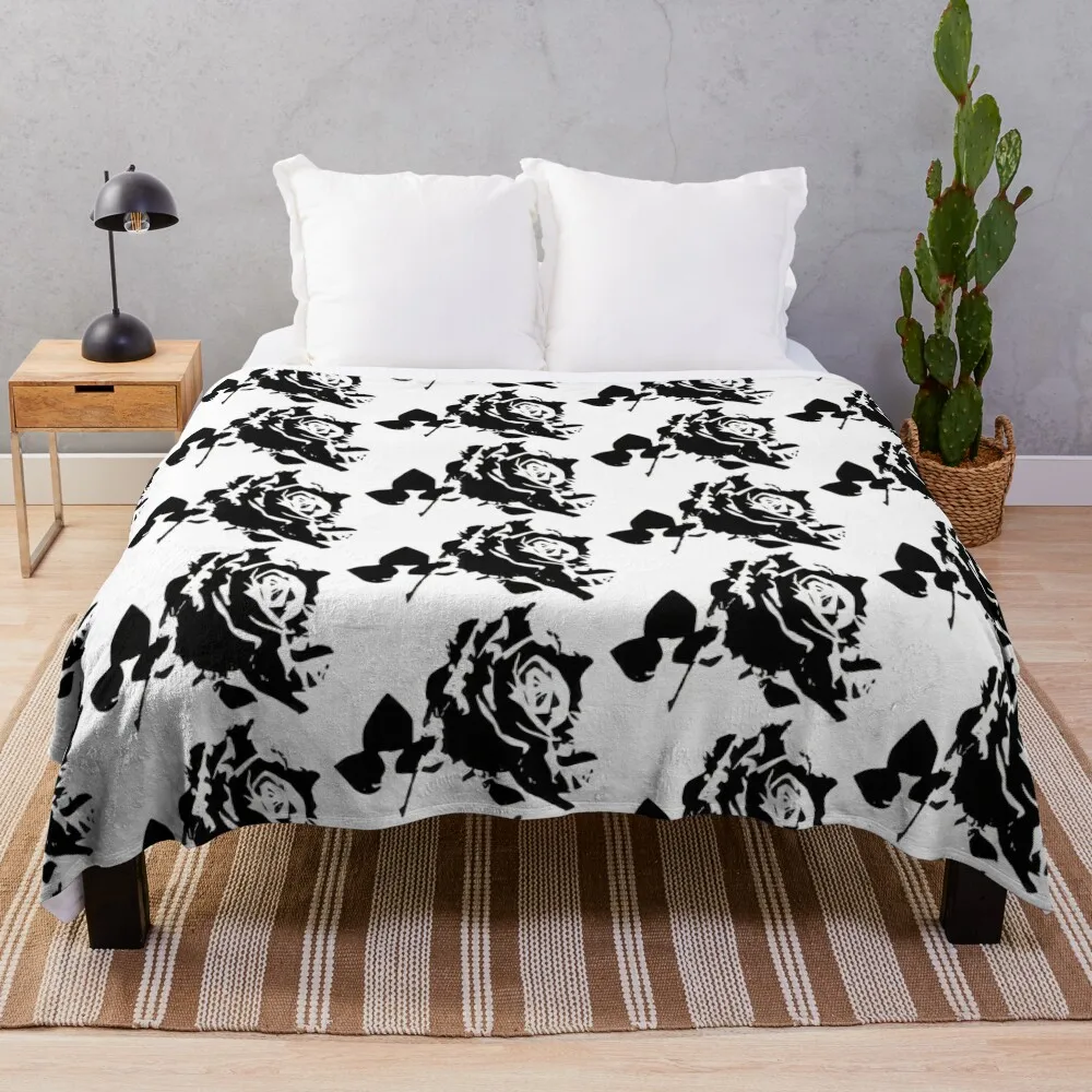 

Black Rose Throw Blanket Single Nap blankets ands Blankets