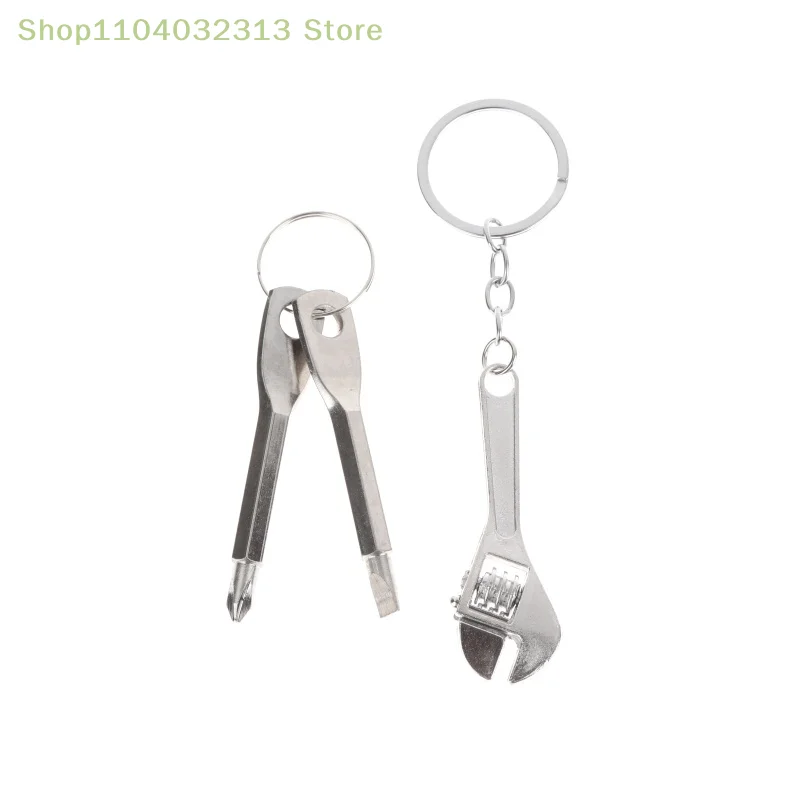 3Pcs/Set Multifunctional Mini Wrench Keychain Set with Cross And Flat Screwdriver Portable Bike Motorcycle Repair Tool