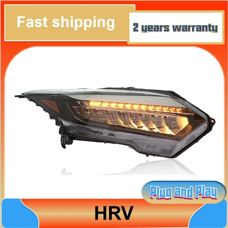 Car Styling for Honda HRV Headlamp 2015-2018 Vezel Headlight DRL Turn Signal Low High Beam Projector Lens