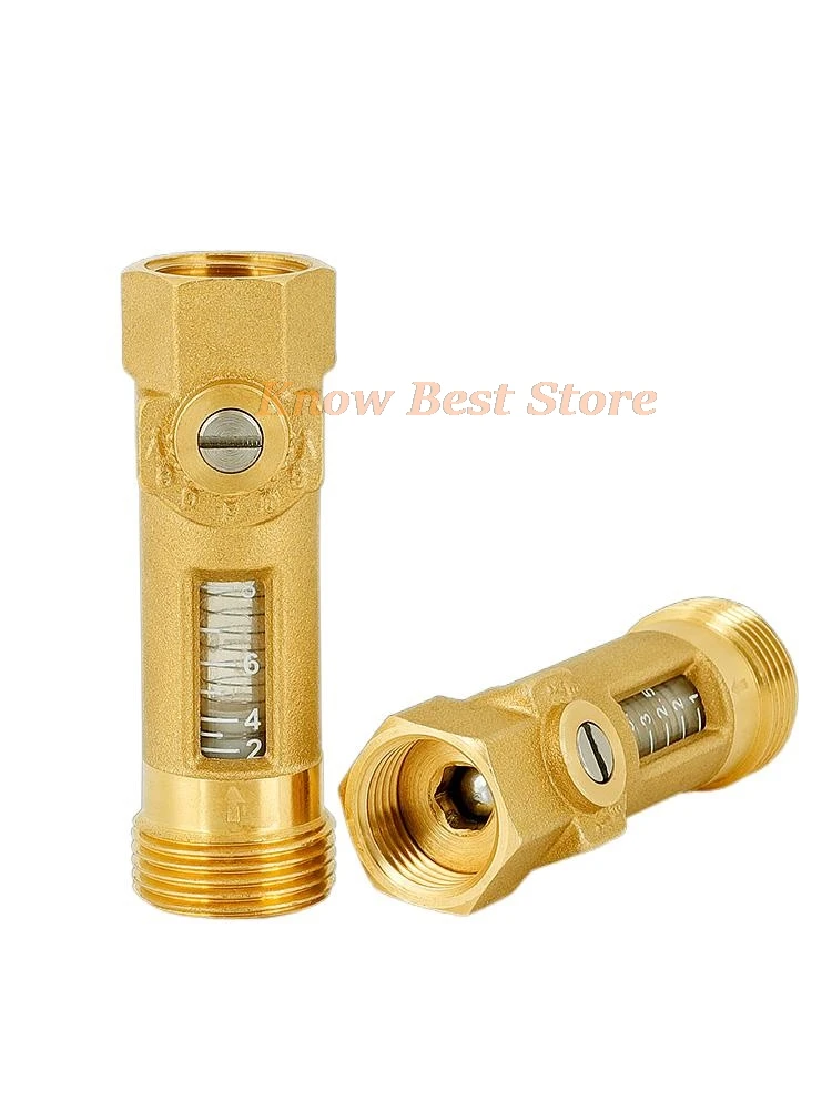 1PCS Full-Copper Flowmeter Float Flow Balancing Valve Solar Workstation Balance Controller Pipeline with Ball Valve Regulation
