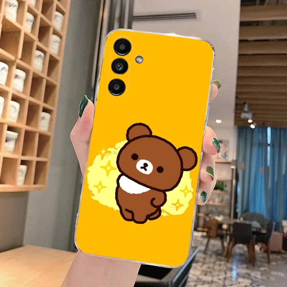 Cute R-Rilakkumas Bear Phone Case For Samsung Galaxy A71,70,52,51,40,31,A50,30S,21S,Note20ultra Transparent Cover