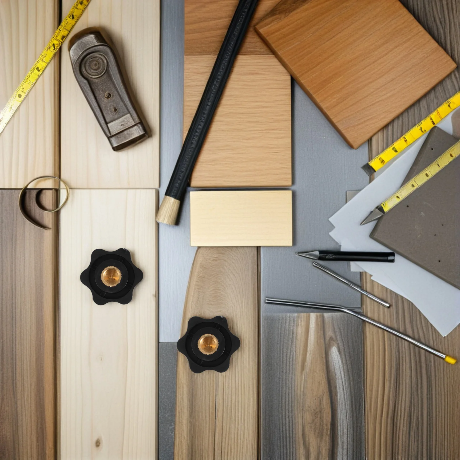 

8pcs Hexagonal Handle Nut Black Nylon Through Hole Design For Easy Tightening Durable Hardware Nuts For Furniture Cabinet