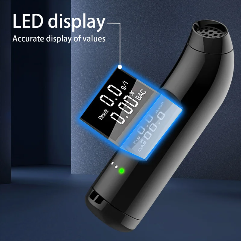 Wine Checking Drive Air Blowing Detector Portable Vehicle Mounted Alcohol Tester Charging High Precision Digital Display