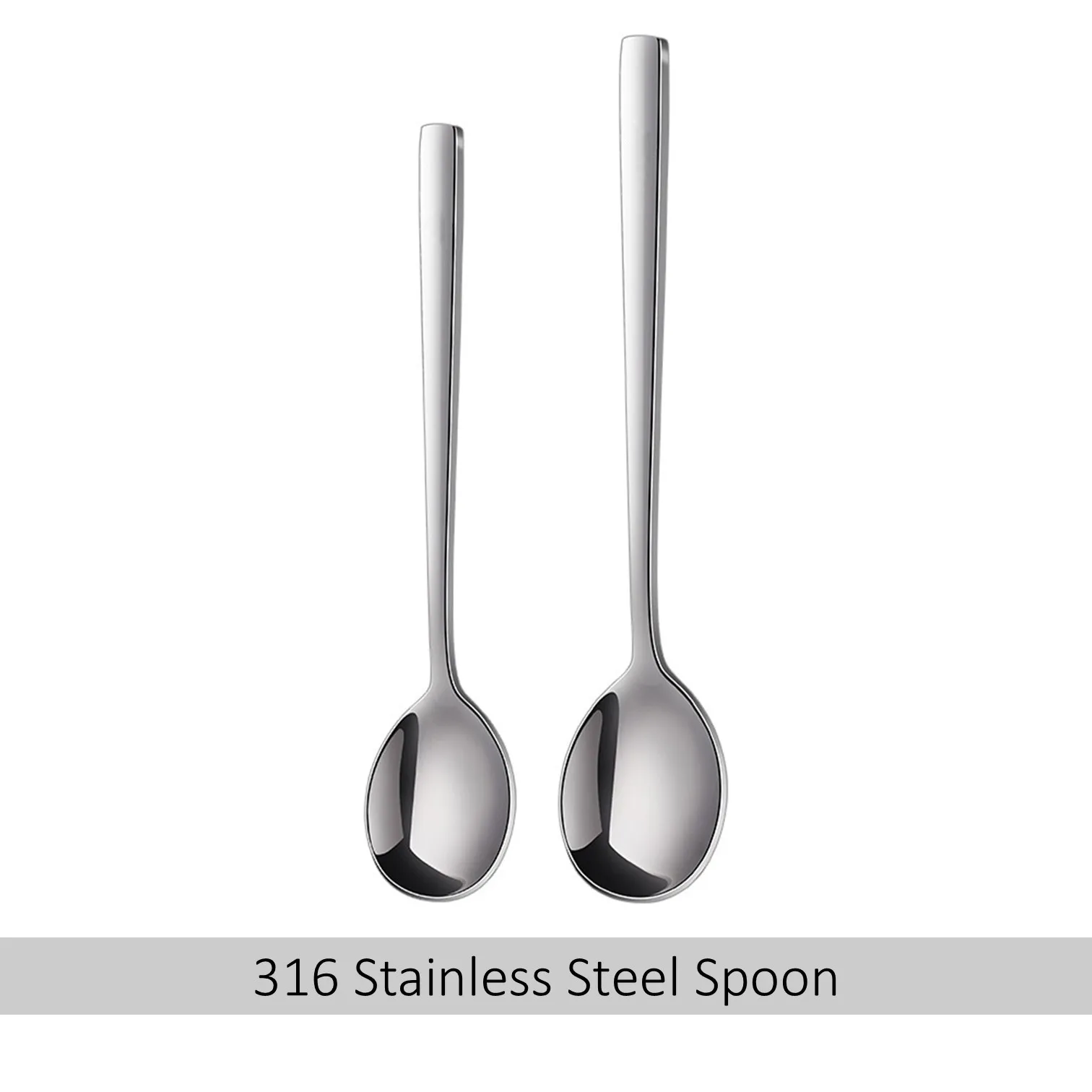 

6 Pcs LFGB Certificated 316 Stainless Steel Dining Spoon 99.99% Anti-bacterial Korean Style Soup Ladle Well Polished Tableware