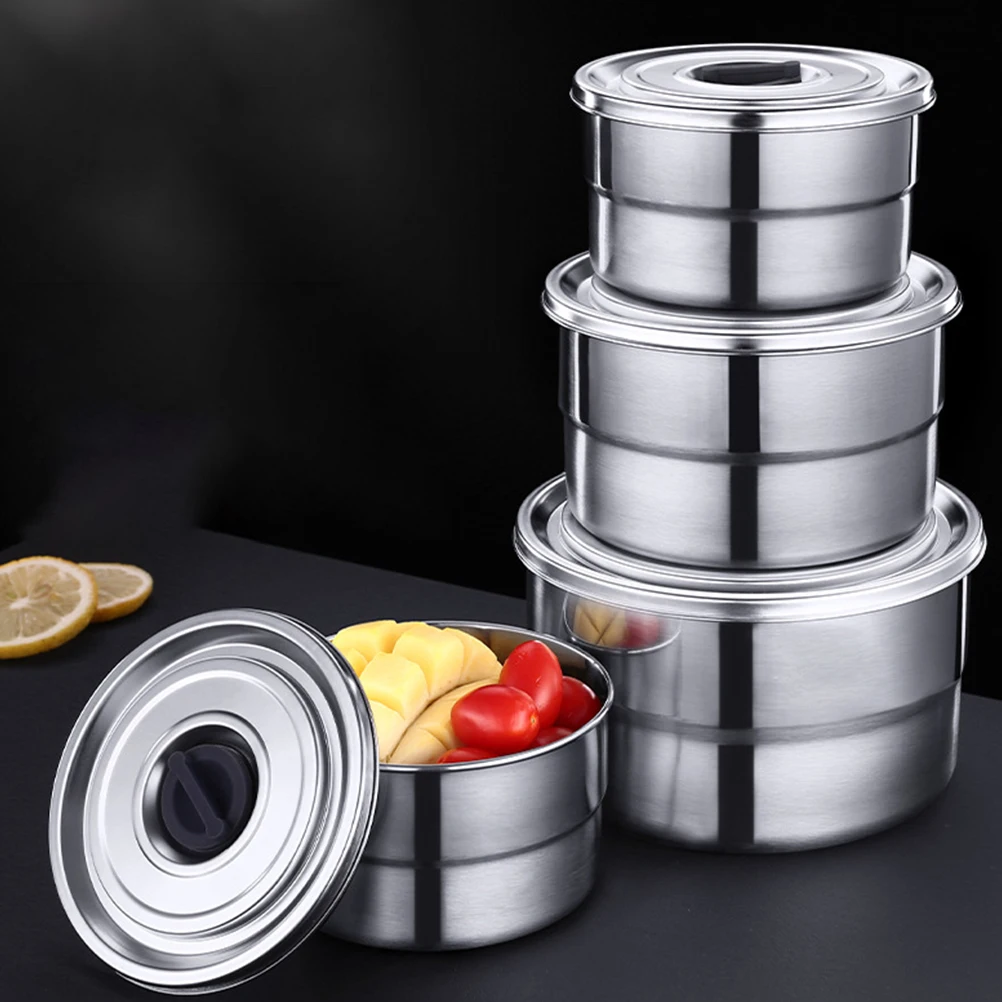 

Premium Stainless Steel Food Storage Box 1600Ml Large Capacity Freshness Keeping For Fruits Vegetables Refrigerator Kitchen Use