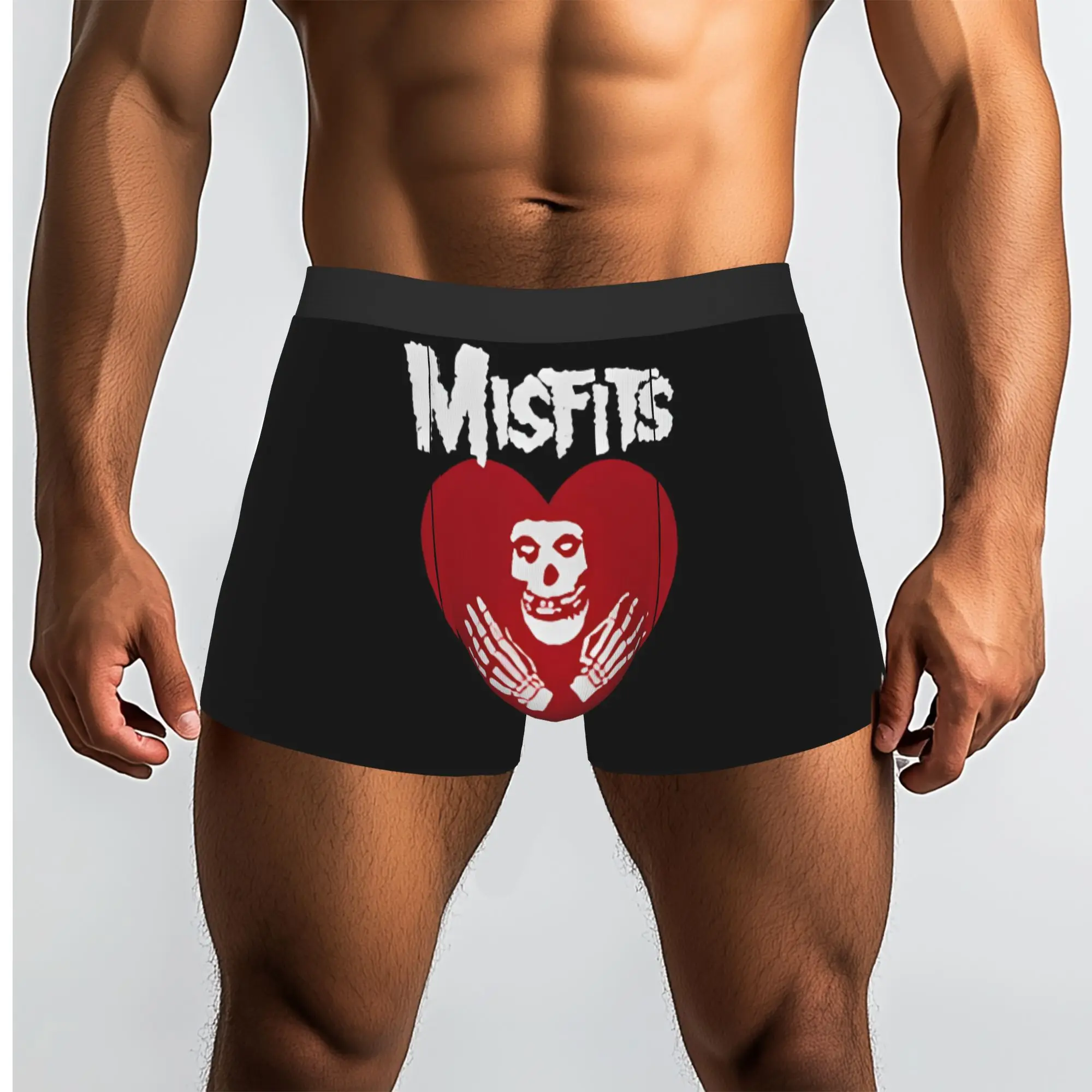 Customized Rock Punk Band Misfits Skull Face Heavy Metal Boxers Shorts Panties Men's Underpants Stretch  Briefs Underwear