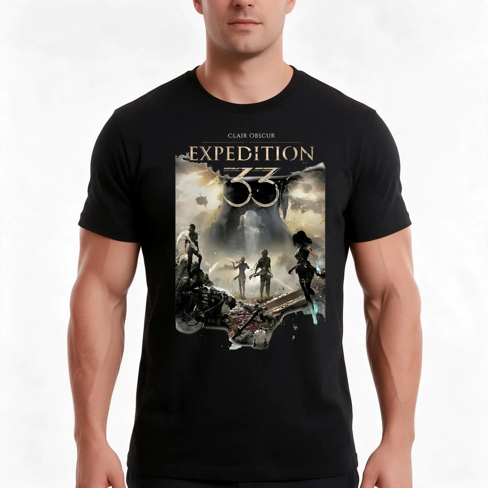 Clair Obscur Expedition 33 Gamer Vintage 90s Fan Art T-Shirt, Summer Casual Cotton Tee, Oversized Streetwear Tops, 100% Cotton