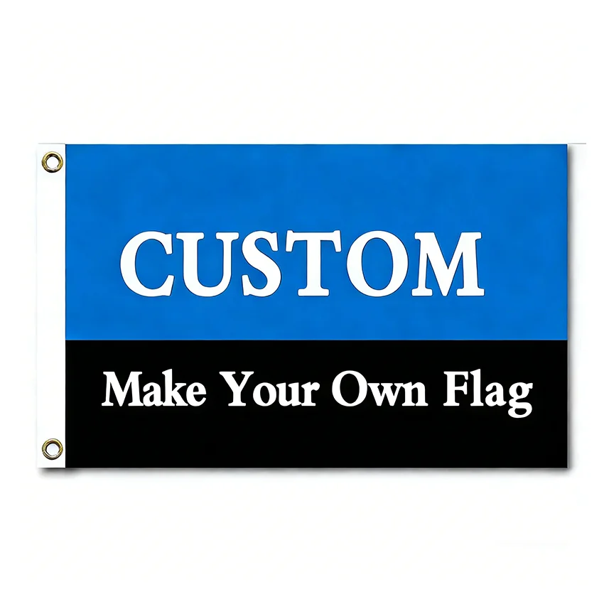 Bandiera Personalizzata con Stampa Digitale, Qualsiasi Dimensione, Logo Aziendale, Banner Pubblicitario per Esterni in Poliestere con Maniche e Occhielli per Decorazioni Eventi