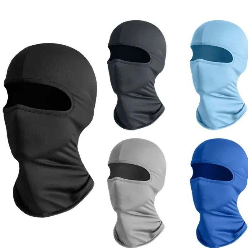 Riding Helmet Bicycle Motorcycle Inner Liner Sun Protection Ice Silk Face Mask Outdoor Windproof and Dustproof Headscarf