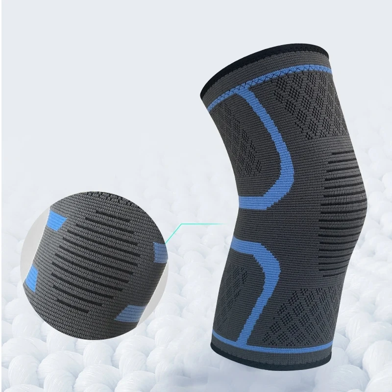 1Pcs Sport Kneepad Silica Gel Non-slip Knee Pads Running Yoga Kneelet Protective Ventilation Knit Nylon High Elasticity