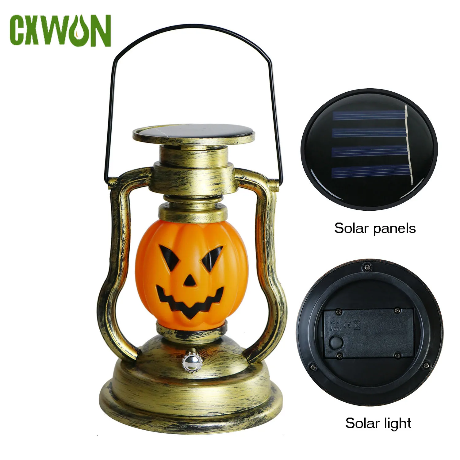 

Outdoor Solar Light Skull Pumpkin Hanging Camping Retro Lamp Halloween Decor Horse Lantern Christmas Decor Holiday Lighting New