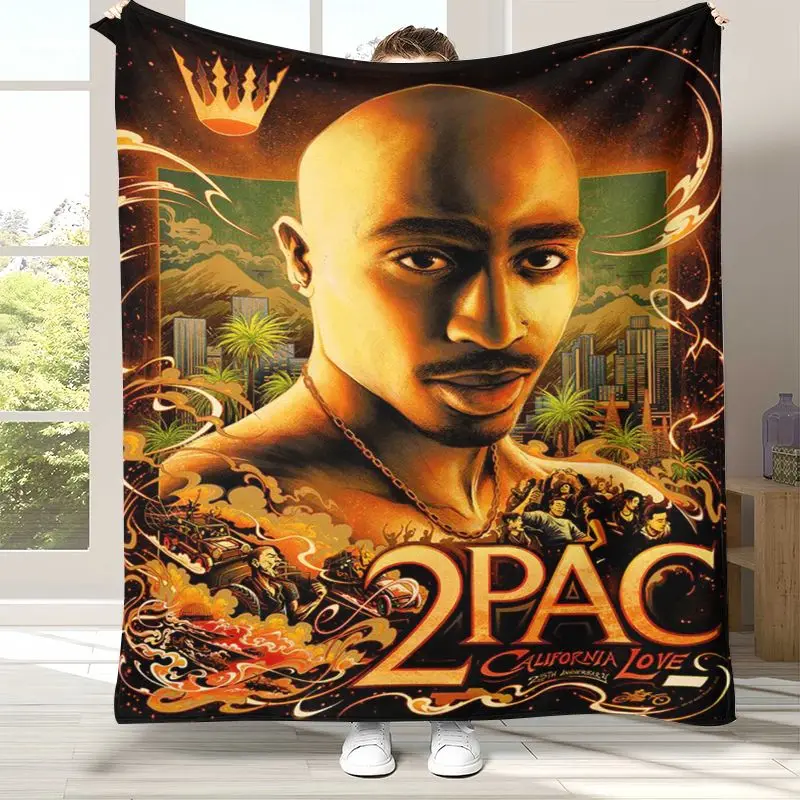 Tupac 2Pac Thug Life West Coast Rap Legend Flannel Throw Blanket,Cozy Warm Blanket for Bed,Sofa,Living Room,Picnic,Camping,Gift