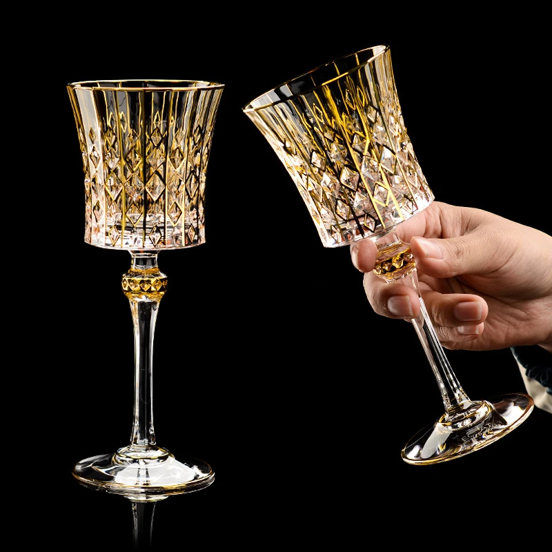 

Crystal Wine Glasses Luxury Gold White Wine Glass Cup Brandy Goblet Home Party Bar Sweet Wine Champagne Whiskey Glass Beer Cup
