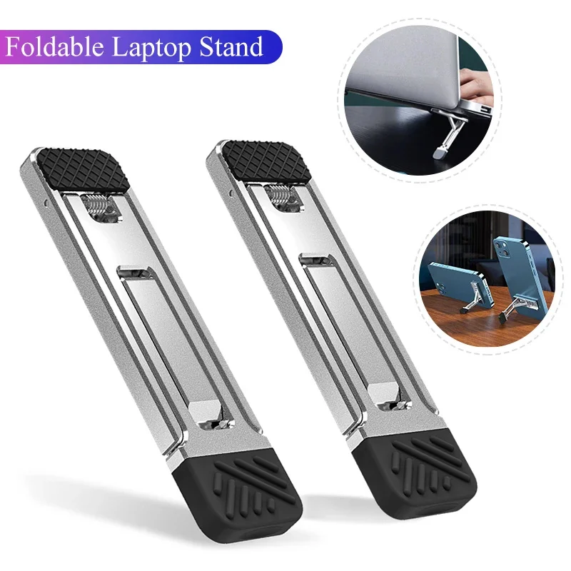 Mini supporto per Laptop in lega di zinco gambe Riser per Laptop invisibili pieghevoli regolabili in altezza per supporto antiscivolo per Notebook