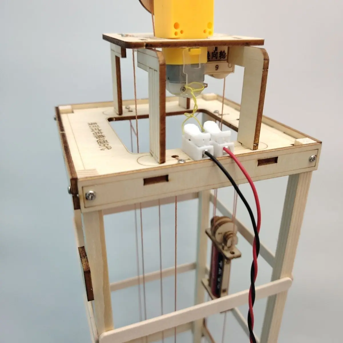 Six Floors Elevator Model Kids Science Toys Wooden Puzzle STEM Technological Physics Learning Kit Educational Toys For Children