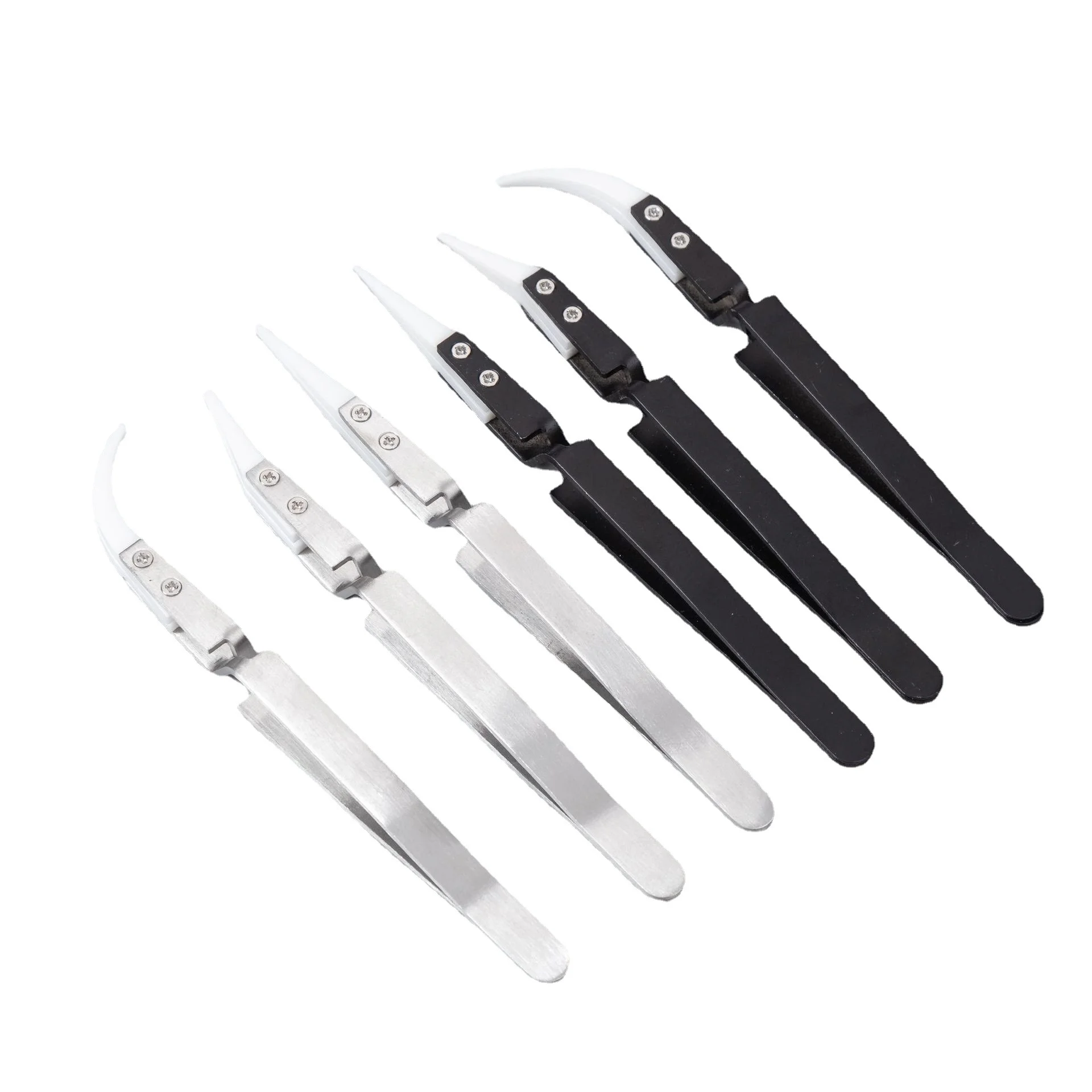 High Precision Anti-Static Ceramic Tip Tweezers for Electronic Soldering – 1-3pcs, Labor Saving, Acid Resistant Reverse Chuck De