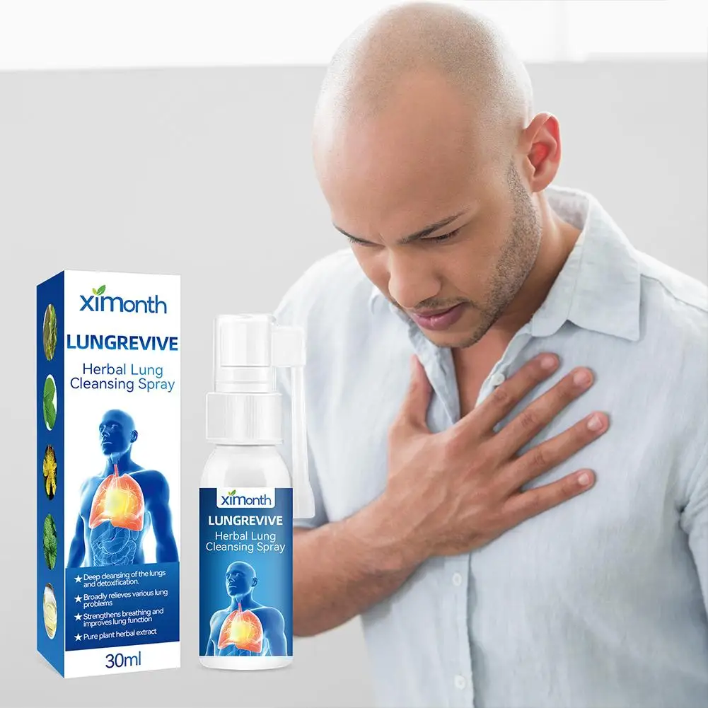 Spray líquido de limpeza pulmonar, Suplemento de saúde, 30ml, Detox para fumantes e não fumantes, Extrato de ervas naturais, O3J7