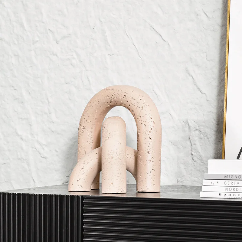 Light Luxury Geometric Arch Ornaments, Decorative Curved Ornaments, Hand Carved Arched Door Models