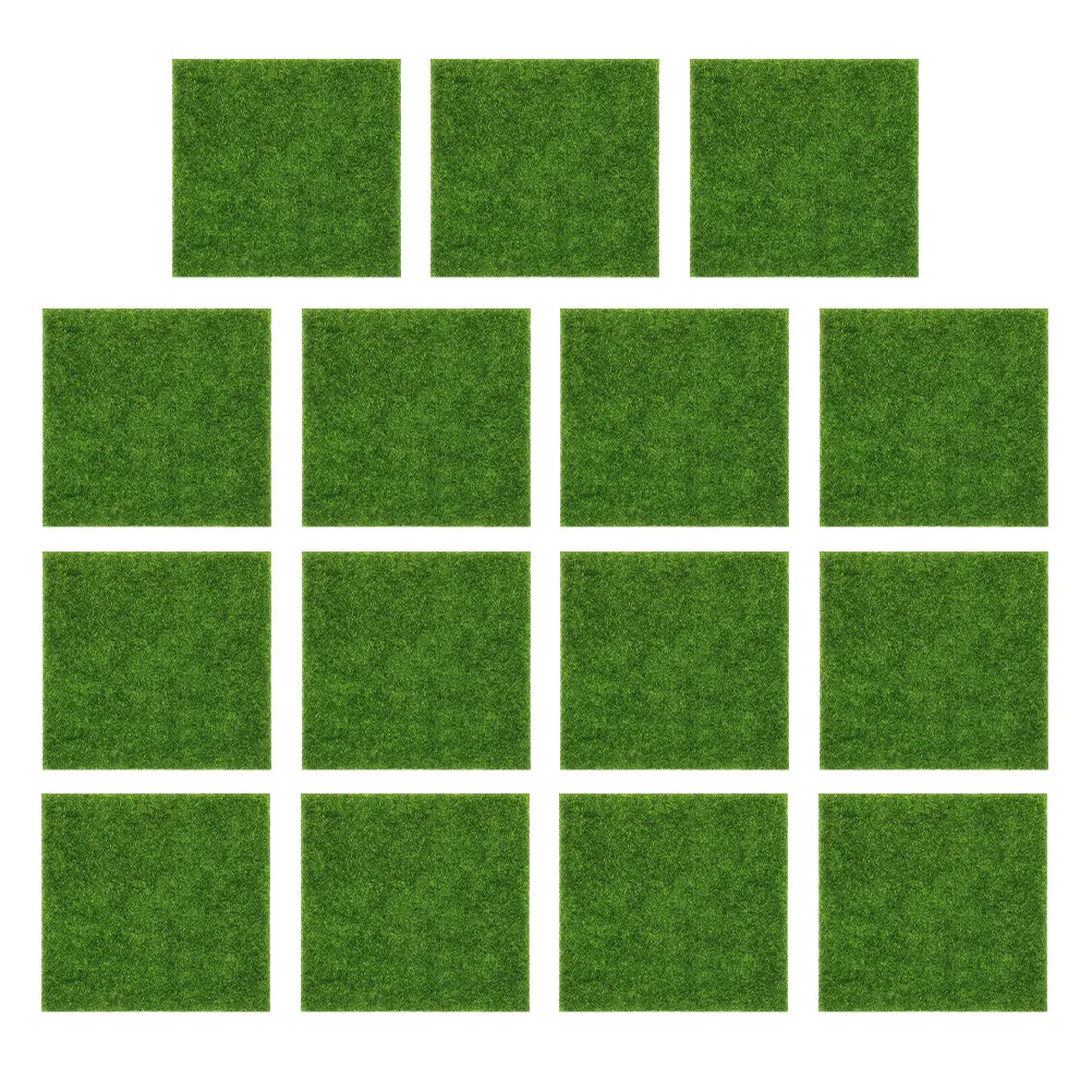 15Pcs Artificial Grass Realistic Turf for Crafts Terrarium Faux Moss Miniature Landscape Garden Decor Simulation Green Plants