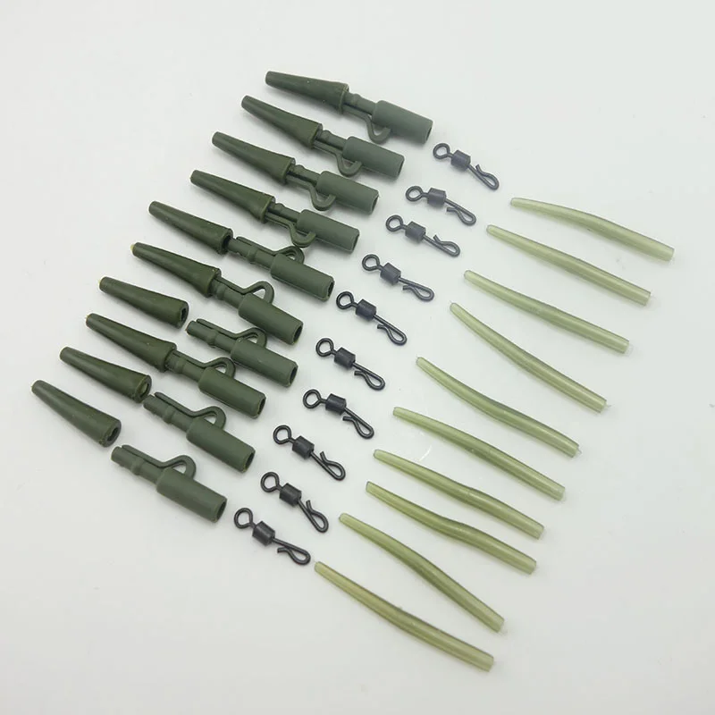 

Yi Yi 40 PCS Anti Tangle Sleeves Quick Change Swivels Replacement Carp Fishing Terminal Tackle Accessories Set