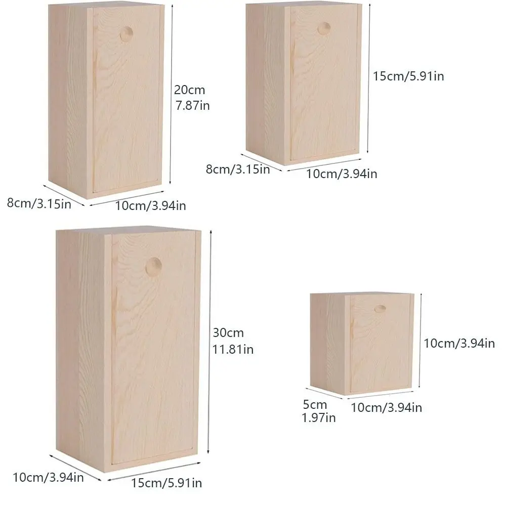 انزلاق علوي الصنوبر صندوق قابل للسحب فارغة سجل درج غطاء منزلق صندوق خشبي دائم الطبيعية حالة الشريحة مجوهرات لخاتم القلادة #6