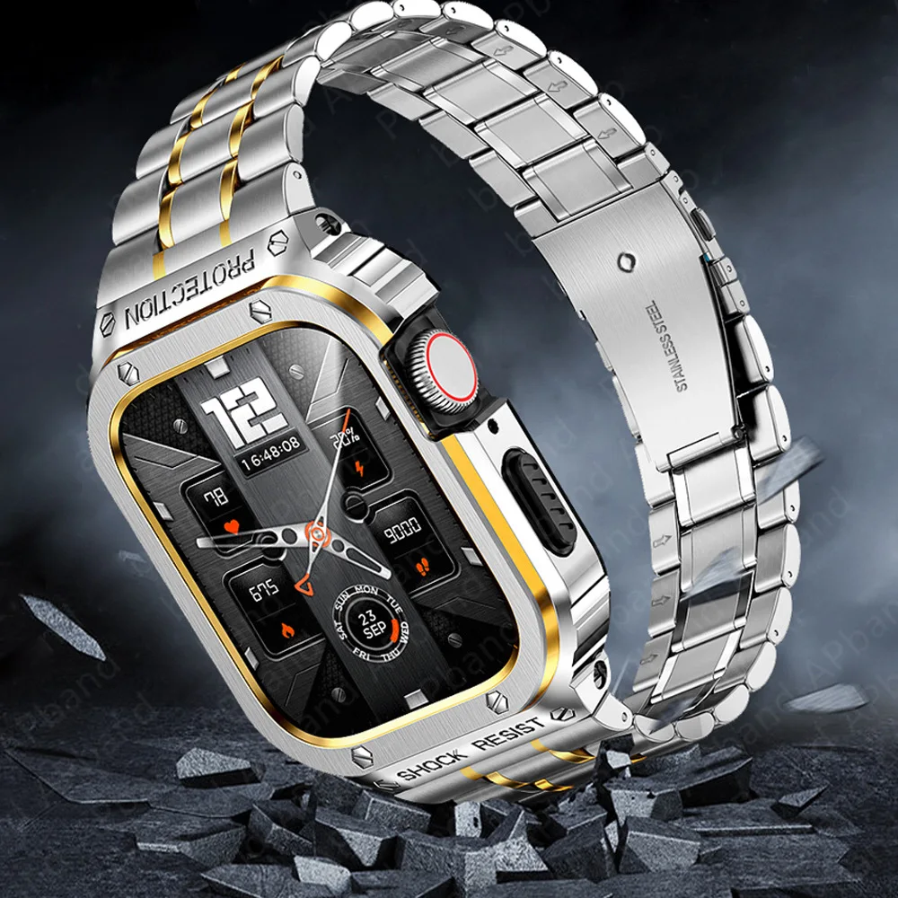 For Apple Watch Ultra Strap Protective Case Modified Richard One Official/Steel Men Wholesale Watch Bands with Case Together