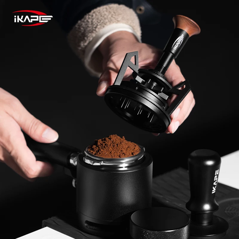 

IKAPE V3 Espresso Rotary WDT, Espresso Stirrer Distribution Tool for Barista, 0.25MM 9 Needles Coffee Stirrer with Stand