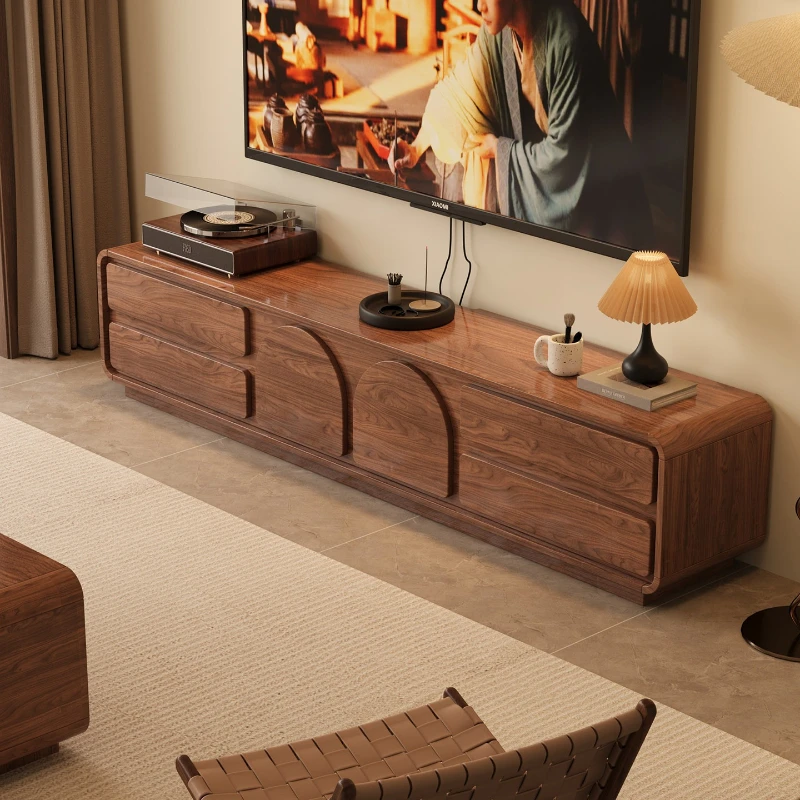 

Тумба под телевизор в средневековом стиле, напольная, компактная, из массива дерева, с удобным хранением, мебель для гостиной.