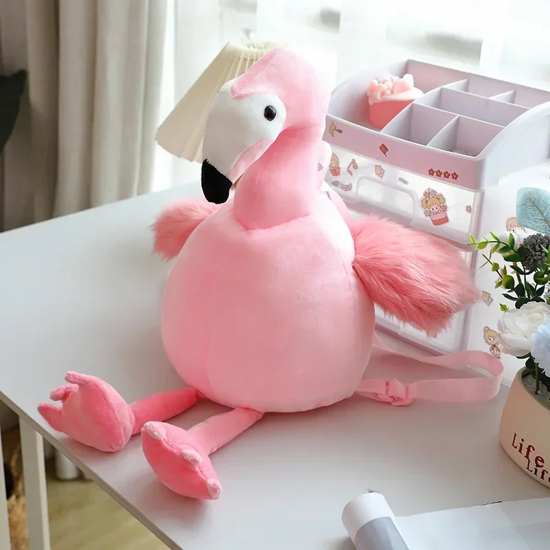 

Pink Flamingo Brown Elephant Backpack Plushie Cartoon Animals Stuffed Plush Bag Home Decor Kids Present