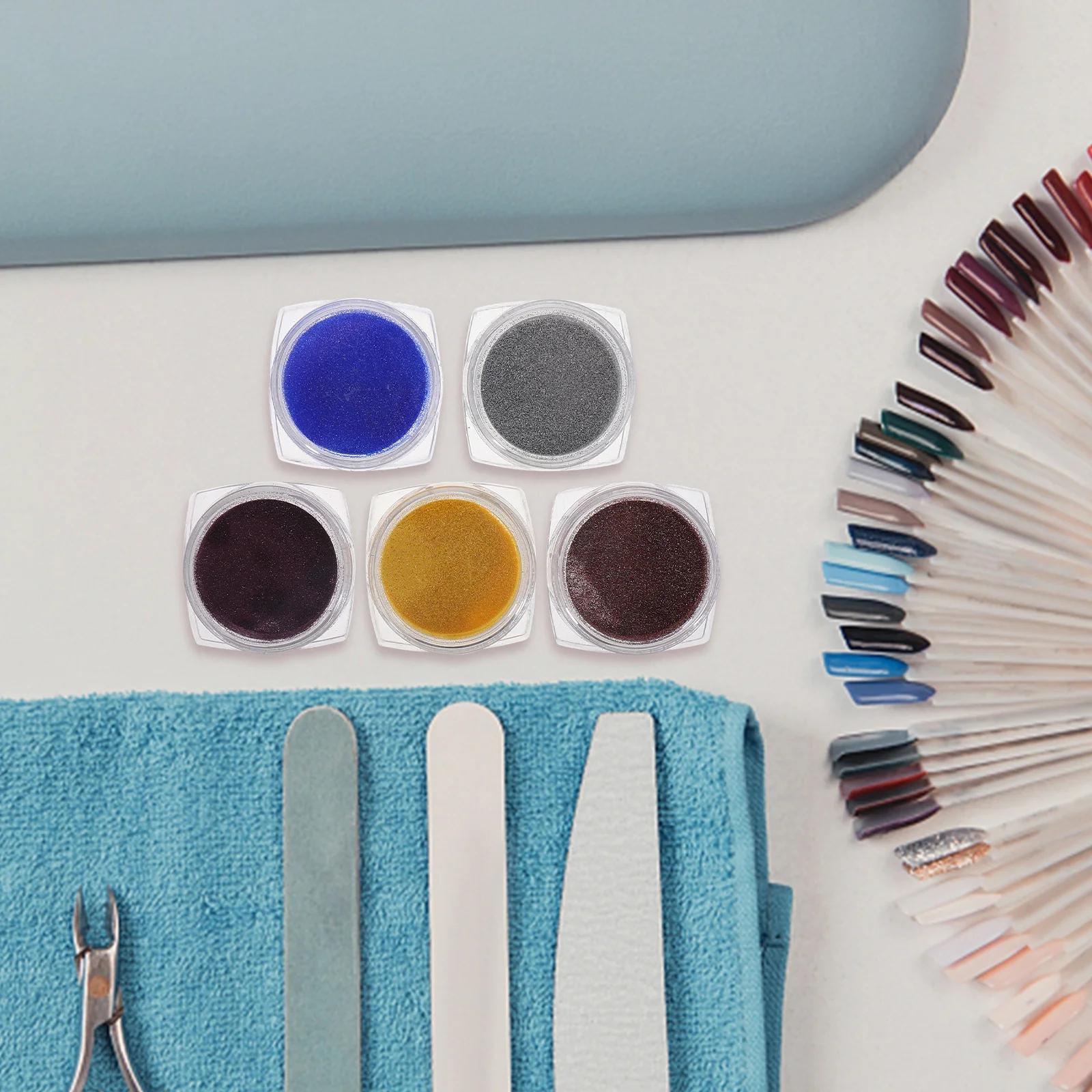 5 szt. Diamentowy Puder Odblaskowy Błyszczące Dekoracje Artystyczne na Imprezy Wesela Występy Sceniczne Brokatowe Cekiny do Paznokci Akrylowych