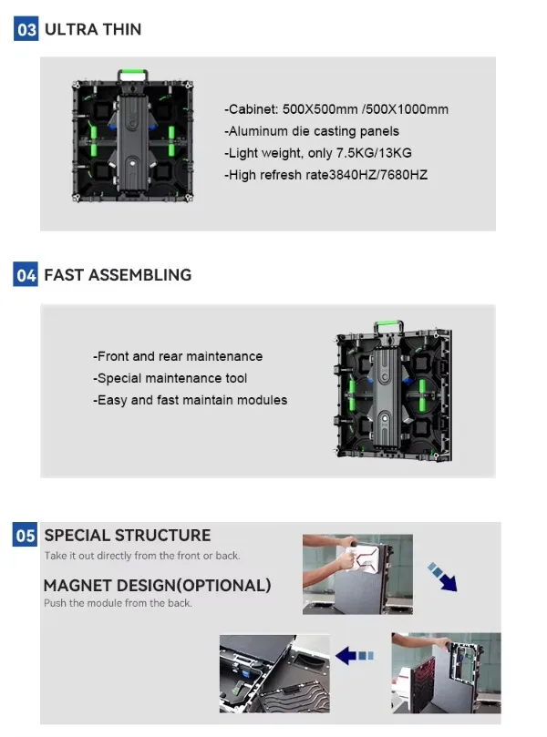 Compleet systeem binnen/buiten LED-scherm P2 P3 P2.6 P2.9 P3.91 LED-paneel achtergrond 500mmx500mm paneelgrootte