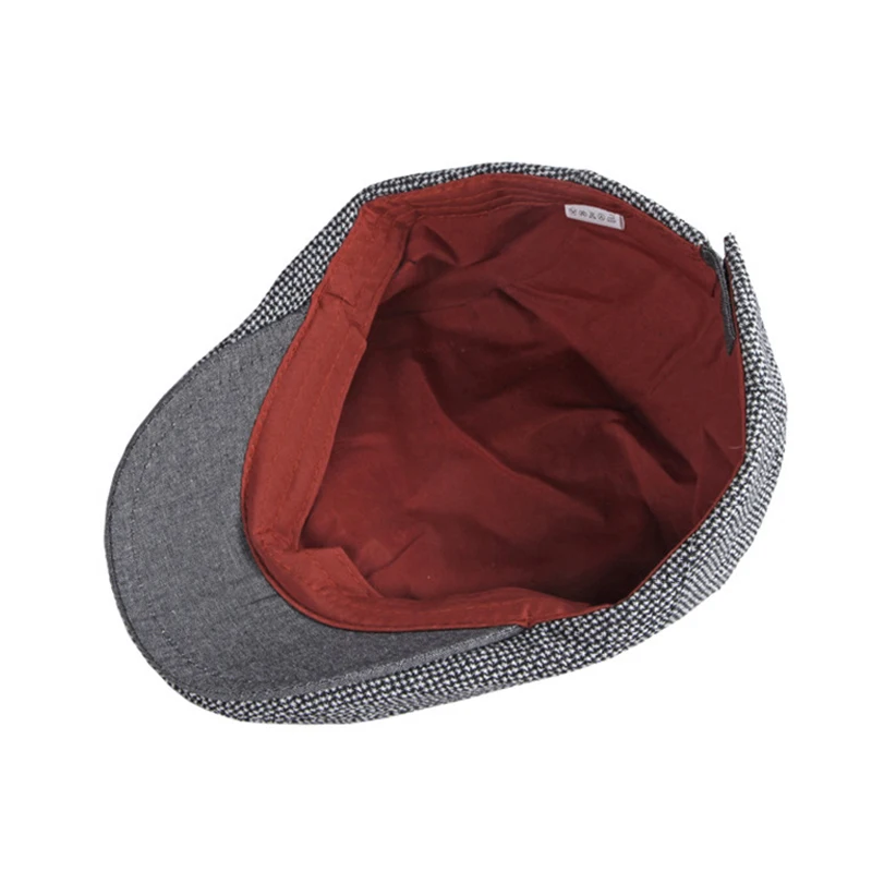 Casual Painter Newsboy Cap Spring Summer Berets Hat For Men Women Herringbone Visor Peaked Cap Solid Color Duckbill Hat