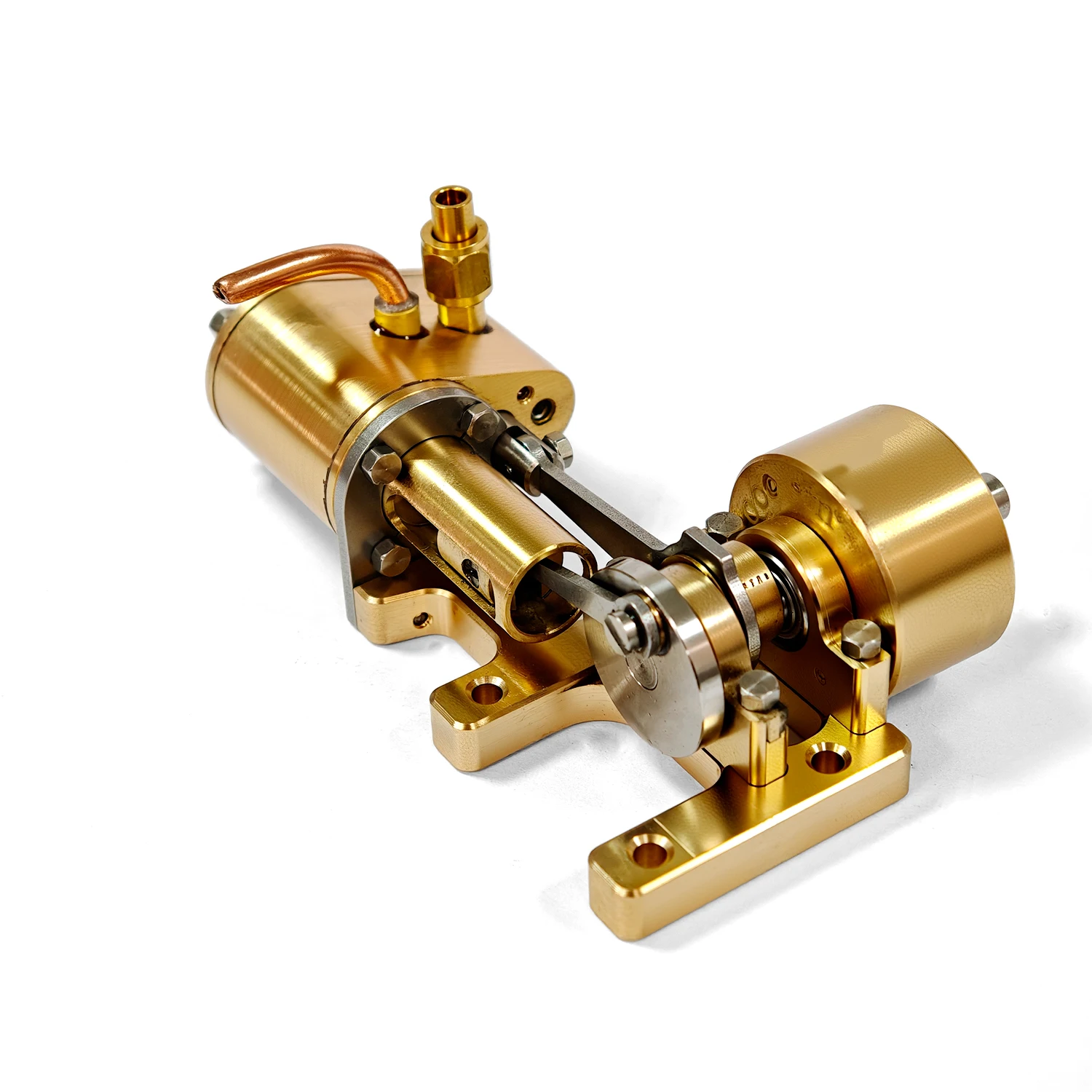 Q4 Retro Horizontal Steam Engine Model Made of Brass with An Output Shaft Diameter of 5 MM Miniature Steam Engine Model