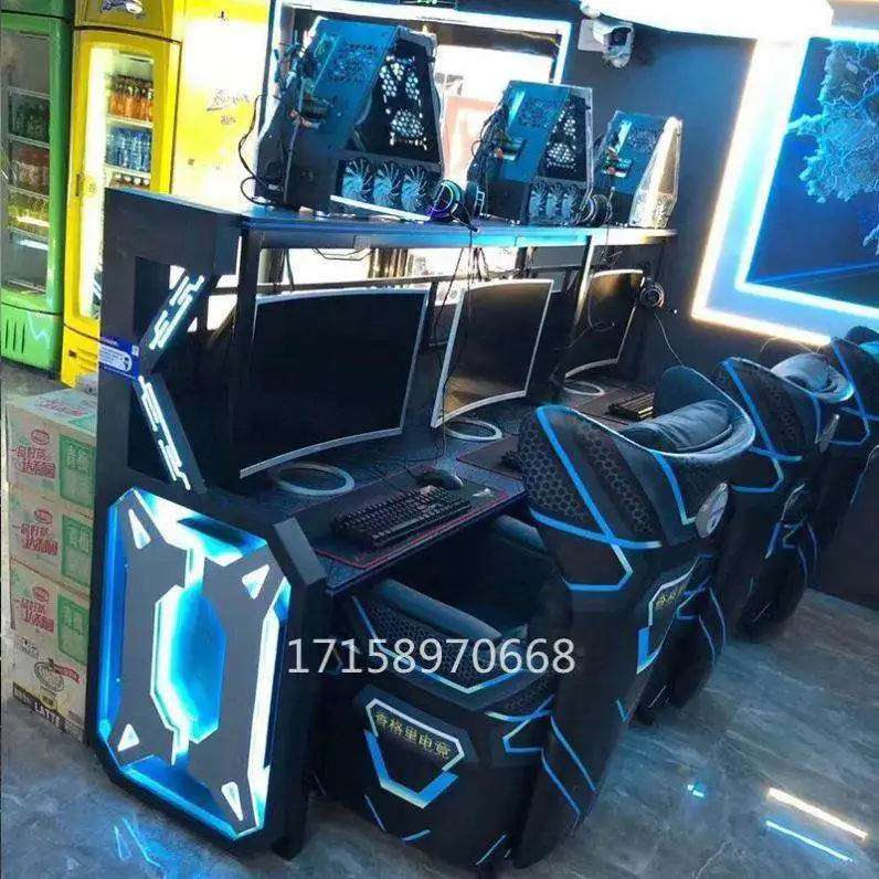 Water-cooled table Internet cafe e-sports hall desktop double desk integrated cockpit table custom