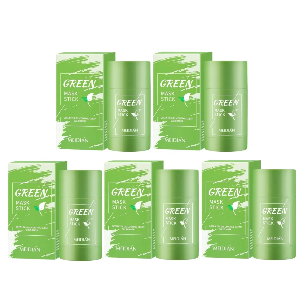 

5PCS Face Clean Mask Green Tea Cleansing Stick Mask Shrink pores Deep Blackhead Remover facial Moisturizing Deep Cleansing Mask
