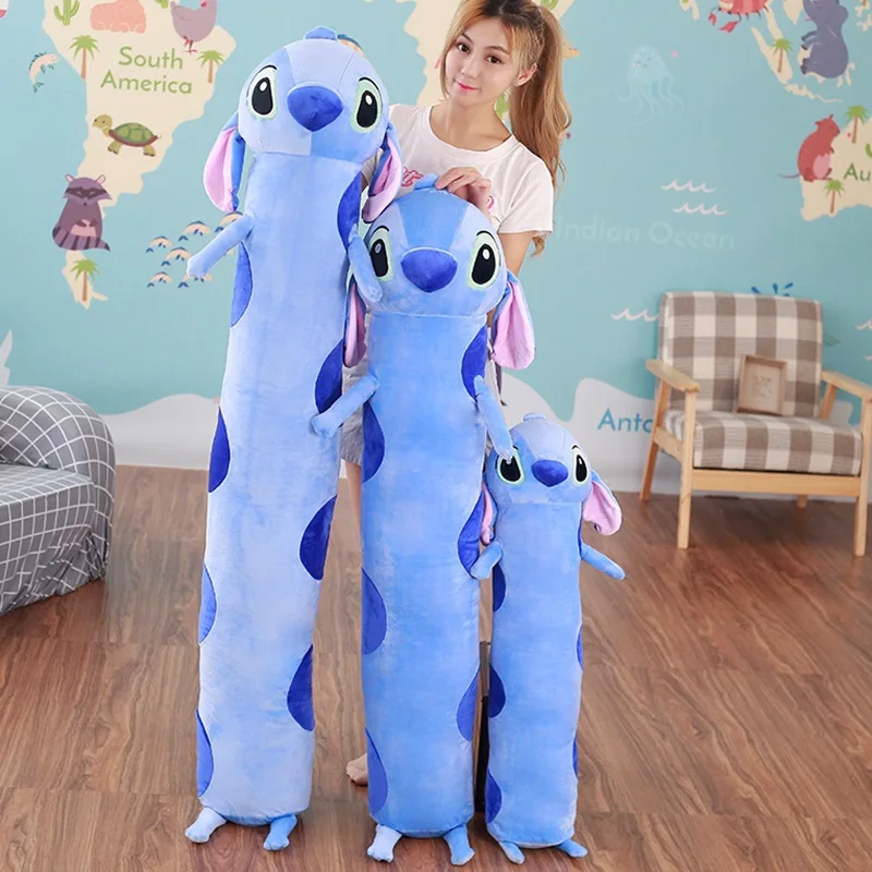 

145cm Big Size Disney Cartoon Anime Lilo&Stitch Plush Toys Long Sleeping Pillow Kawaii Soft Plushies Doll Decoration Child Gifts