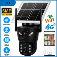 Outdoor Waterproof 6MP 4G SIM WIFI Solar Camera Dual Lens Camera Solar Panel Home Security CCTV Video Surveillance V380pro