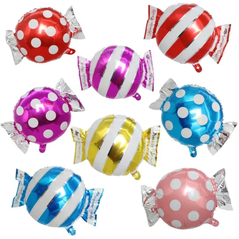 2PCS 18 inch Candy Aluminum Balloon Children's Birthday Party Decoration Balloon Lollipop Aluminum Foil Balloon Kids