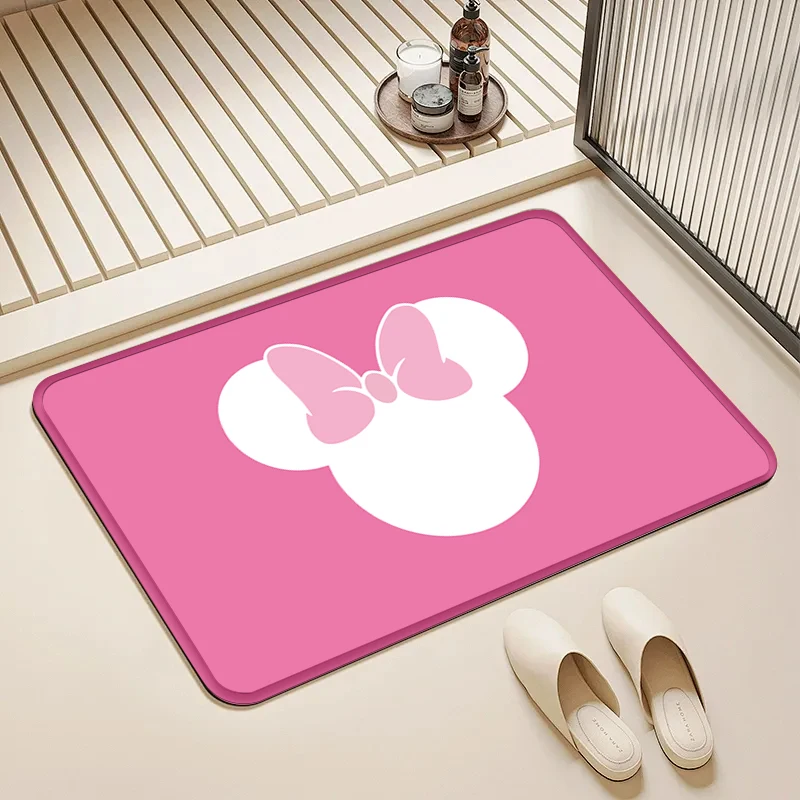 

Disney Minnie Mouse Silhouette Door Mat Non-Slip Washable Floor Rug for Home Entrance Bathroom Decor