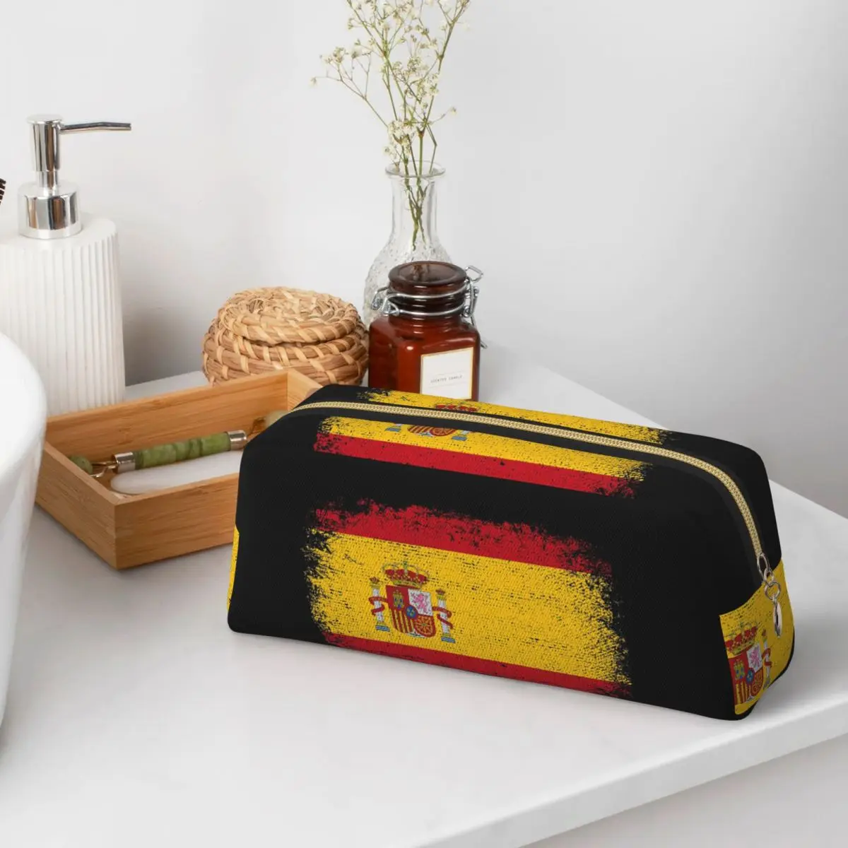 

Spanish Flag Spain Espana Pencil Cases for Student School Pen Box Pencil Bag Big Pencil Pouch Storage Stationery Supplies
