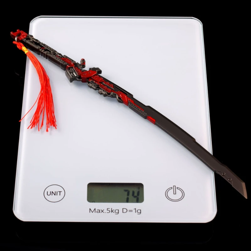 Periféricos de juego Ghost Recon de 26cm/10,23 pulgadas, espada samurái, cuchillo de Metal, modelo de arma con borlas, adorno de escritorio, juguete artesanal para niño