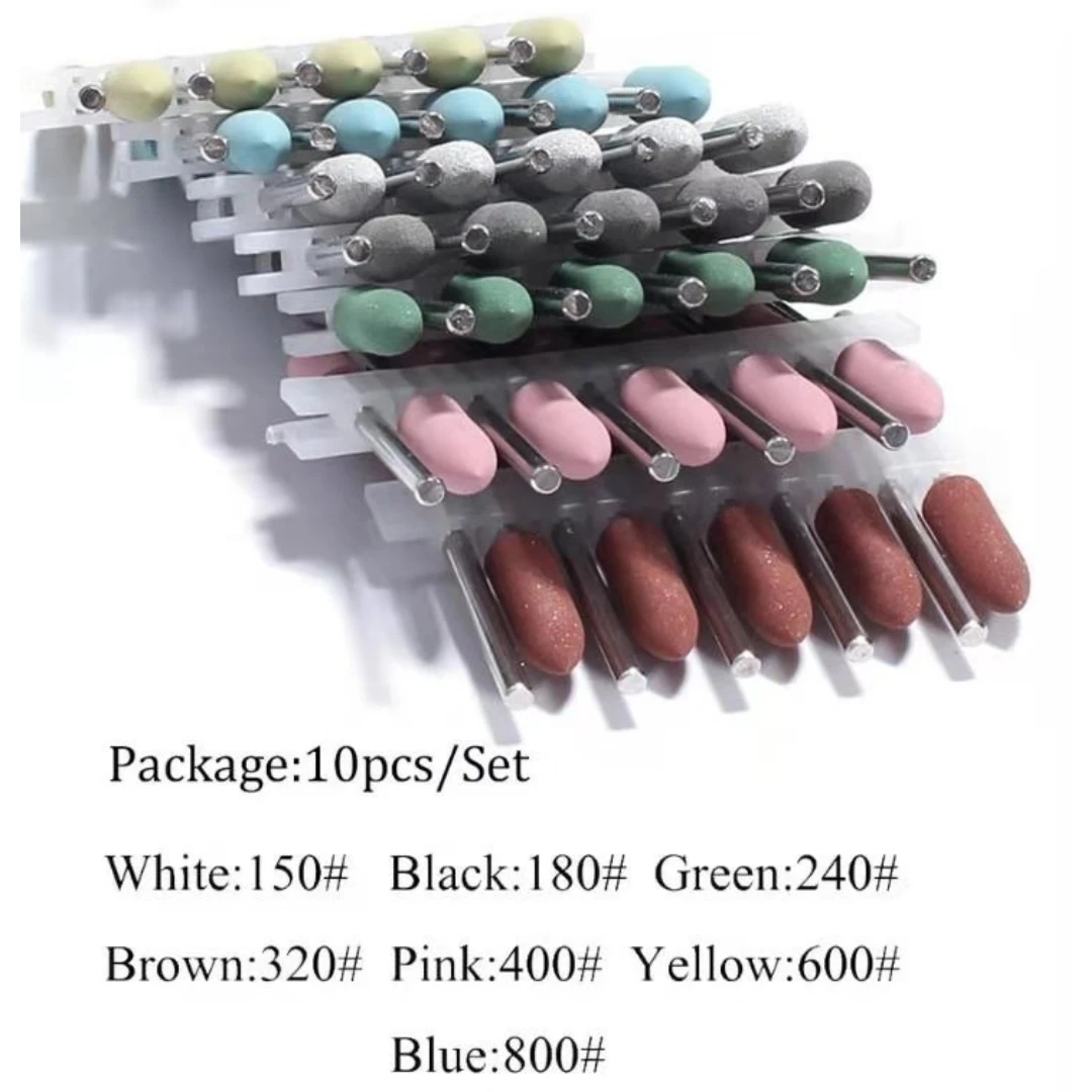 10 قطعة/المجموعة السيليكون مسمار تلميع مثقاب الخشب غرامة إزالة الجلد الميت الروسي مانيكير المعالجة المسبقة سيليكون المطاط رأس مطحنة #2