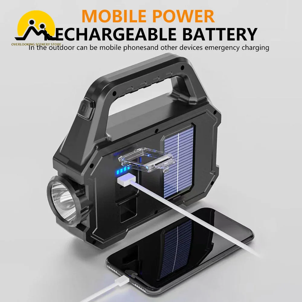 Lanterna solar super brilhante led solar lanterna de acampamento com cob luzes de trabalho usb recarregável handheld solar alimentado lanternas