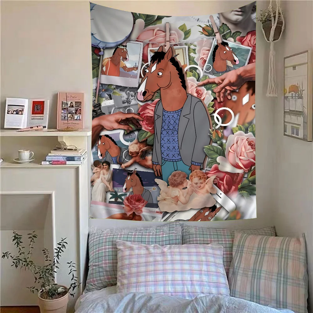 Bojack Print Anime Cartoon Tapestry Art Science Fiction Room Home Decor Wall Hanging Home Decor