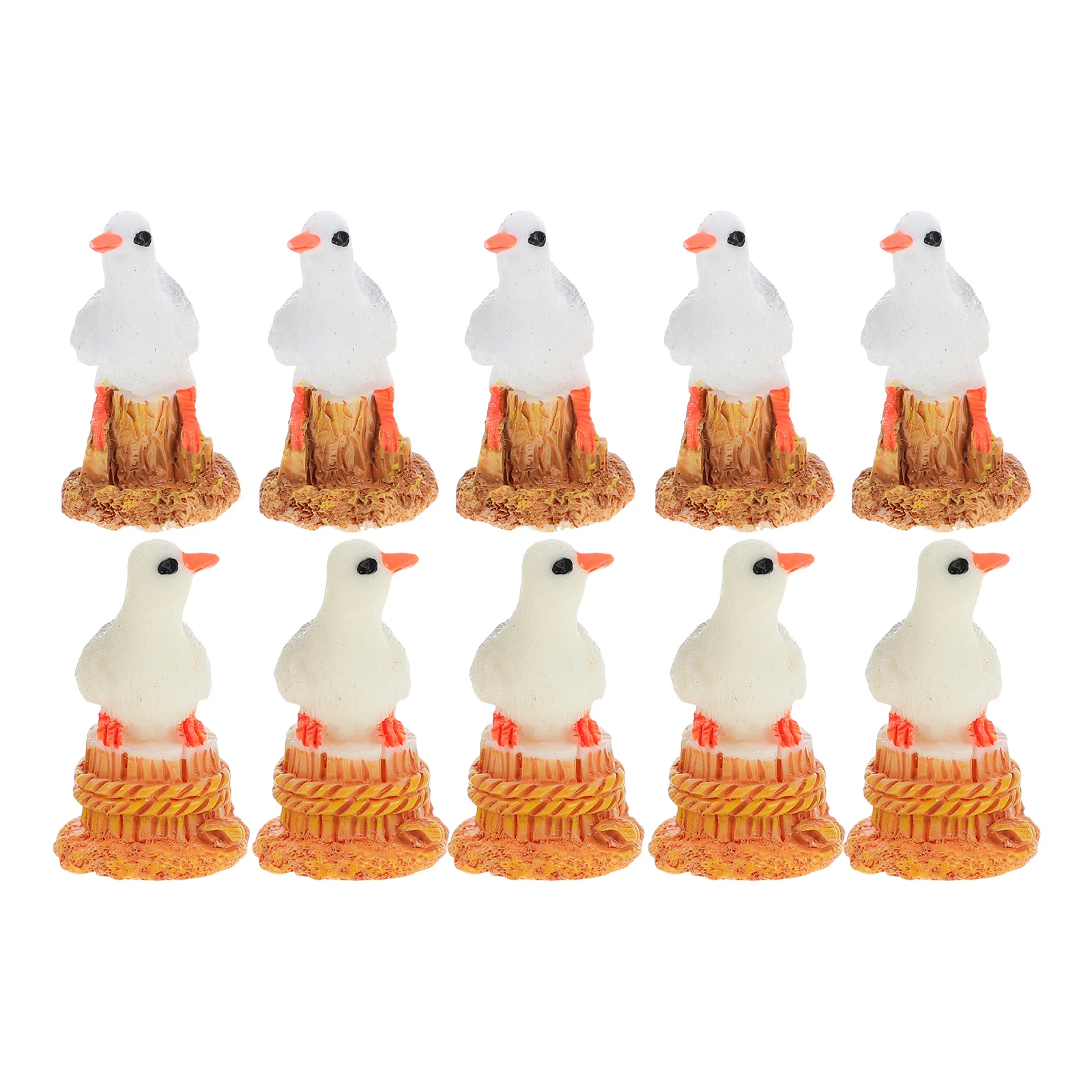 

10pcs Seagull Figurines Mediterranean Scene Miniatures Each Home Office Desk Garden Decor Stress Relief Toys