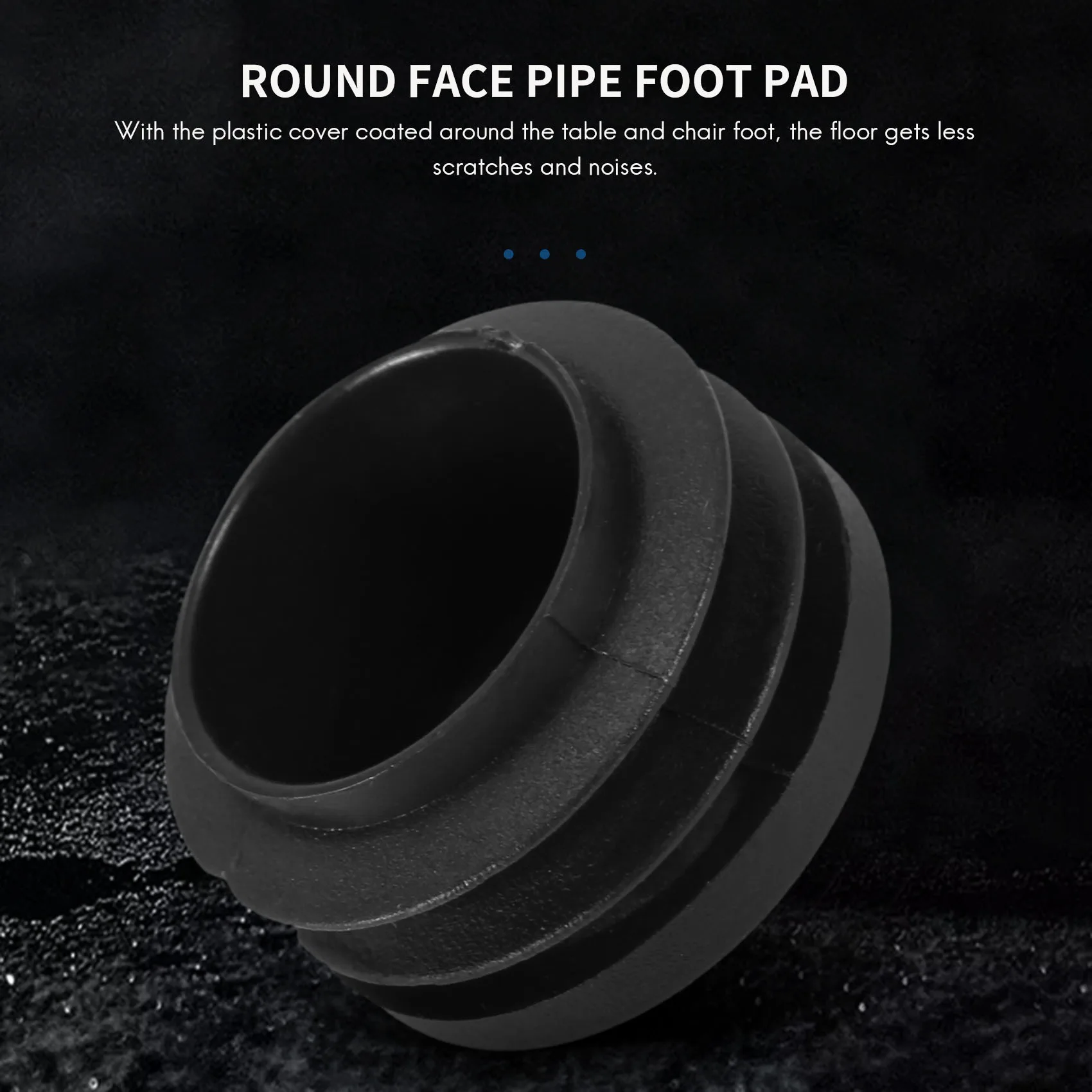 

A99U Black Plastic 35mm Dia Blanking End Caps Round Tube Insert 5 Pcs